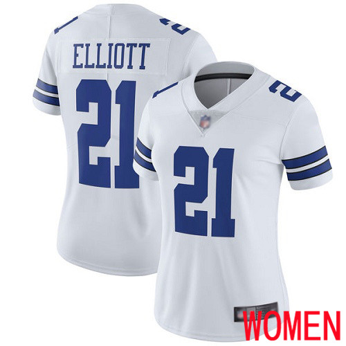 Women Dallas Cowboys Limited White Ezekiel Elliott Road #21 Vapor Untouchable NFL Jersey